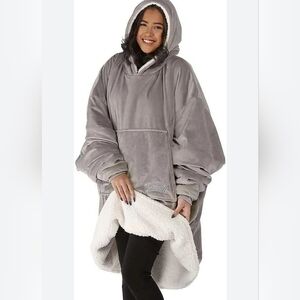 The Comfy Wearable Blanket Snuggie Gray Hoodie Unisex One Size